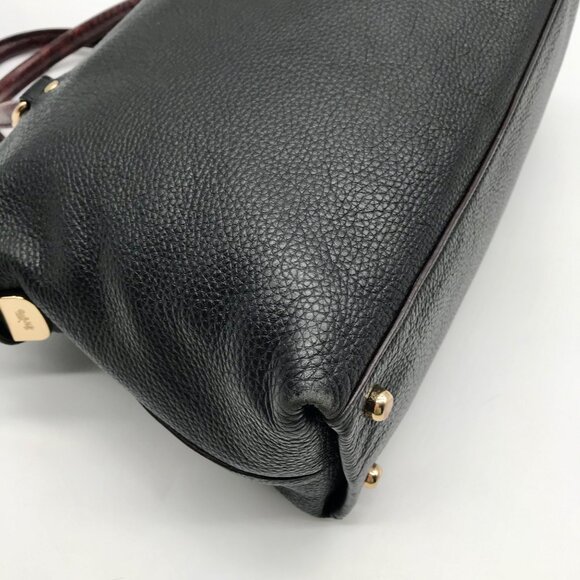 Coach Black Colorblock Pebbled Leather Emma Satchel Bag F34280 - Picture 9 of 11